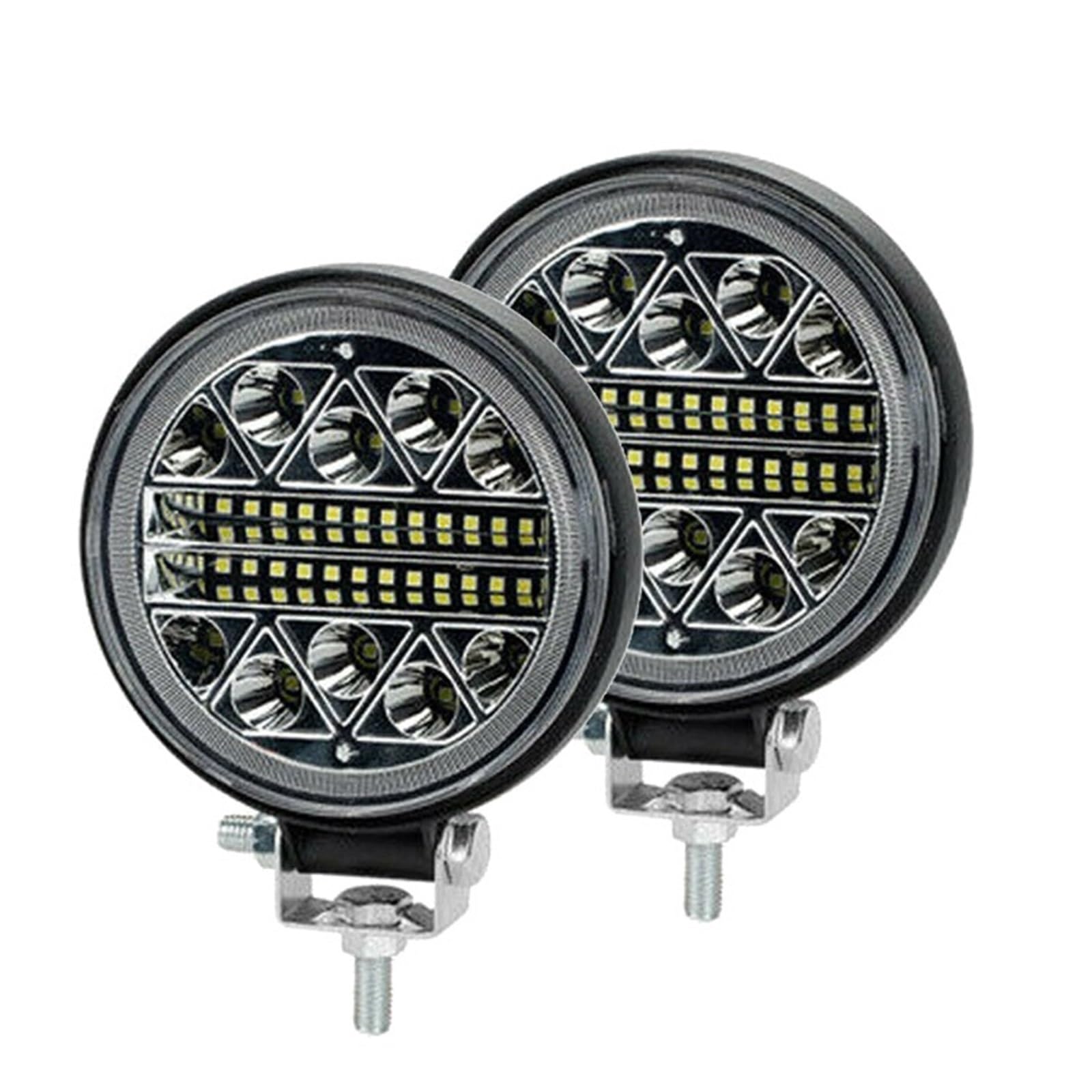 Faros Delanteros Barra De Luz LED De 4 Pulgadas Y 102W/foco De Luz De Trabajo para Camión Barco ATV para Jeep Tractor Todoterreno, 4x4, Barra, Faro Led De 12V Y 24V Faro Principal(2 Piece Round 102W)