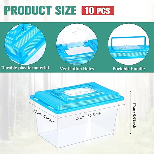 Miniatura 2 de Mumufy Caja portátil de plástico para cría de reptiles, tarántula, tarántula, tarántula, de plástico, caja de cría de serpientes, contenedor de