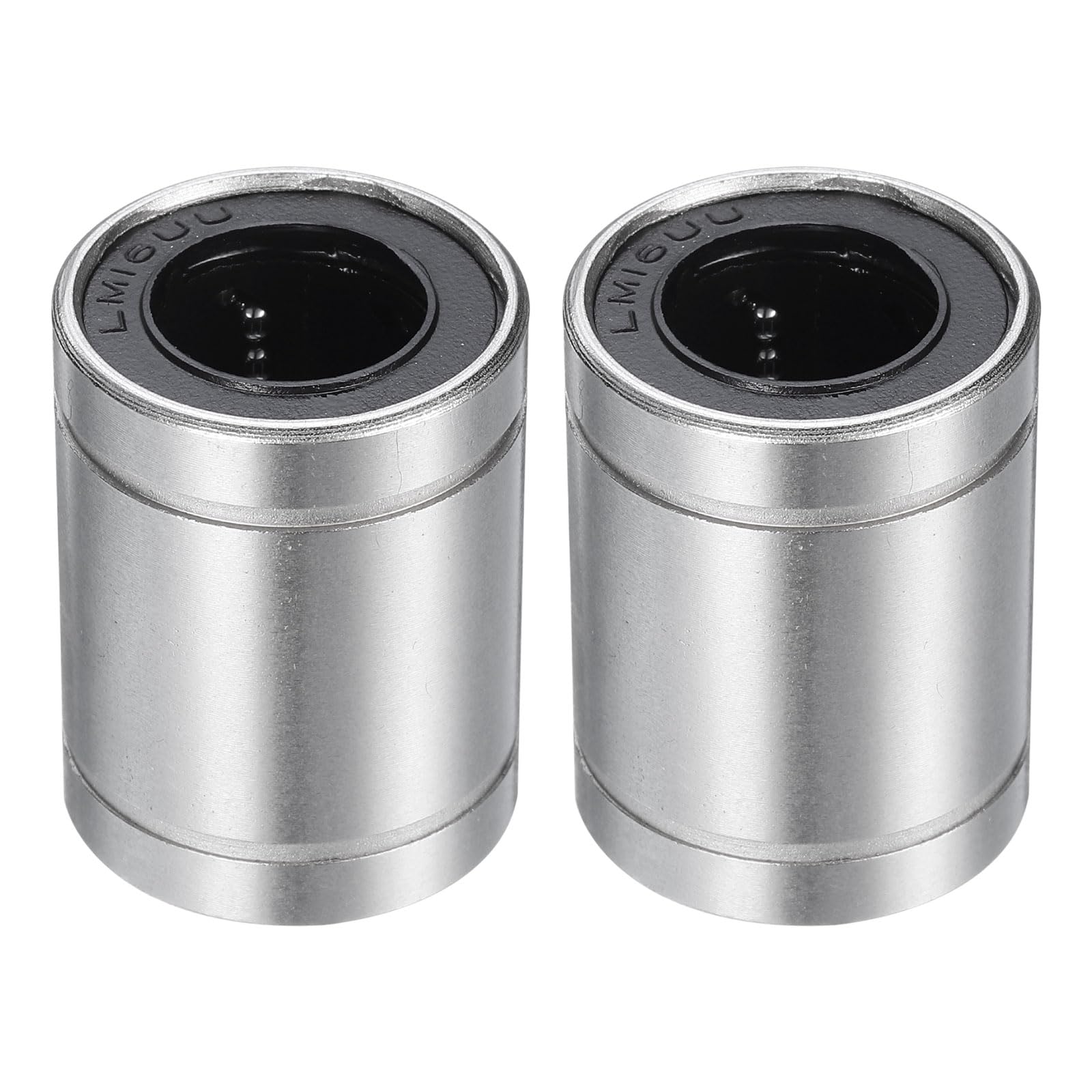 uxcell 2Pcs LM16UU Linear Bearing 16mm Bore 28mm OD 36mm Length Linear Ball Bearings Nickel Plated Surface Double Side Rubber Sealed Bearing Steel for