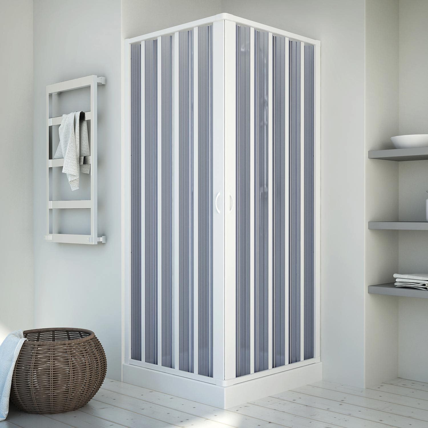 Cabine douche 70x80CM H185 en Plastique pvc modèle Energy avec l’ouverture centrale