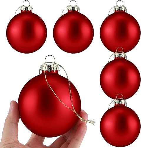 6 adornos de cristal para árbol de Navidad de 3.15 pulgadas, adornos de bolas de Navidad colgantes para árboles de Navidad, decoración de