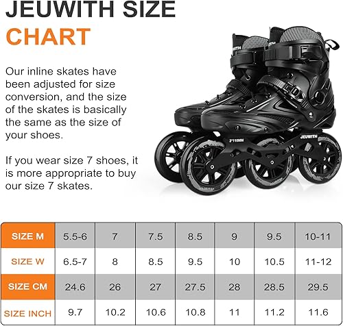 Miniatura 6 de Patines en línea, 3 ruedas de 4.331 in Patines de ruedas para adultos, mujeres y hombres, patines de velocidad en línea de fitness al aire libre
