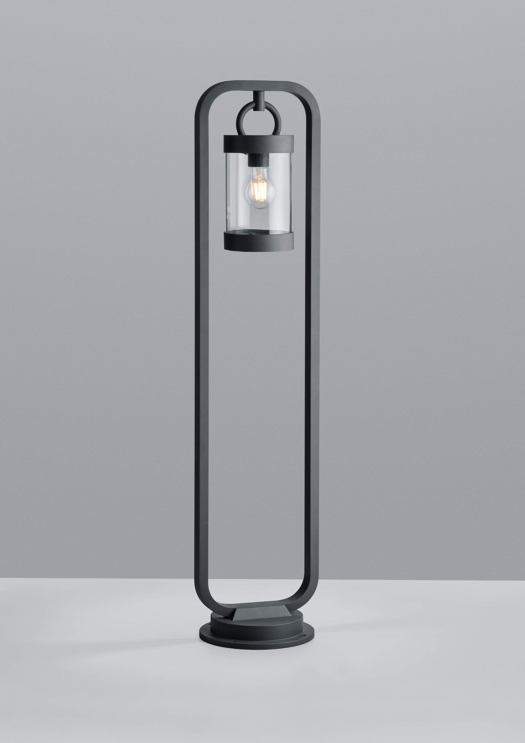 Trio Leuchten 404160142 - Lampada da esterni per vialetti Sambesi, in alluminio pressofuso nero opaco, acrilico trasparente, non inclusa 1 x E27.