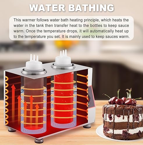 Miniatura 3 de Calentador eléctrico de salsa de queso, dispensador de queso nacho con botella de 22 onzas, calentador de botellas para chocolate caliente dulce de