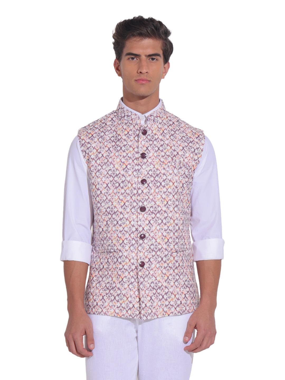 Men's Printed Purple Nehru Jacket-AK-4271-1_Purple-image-31