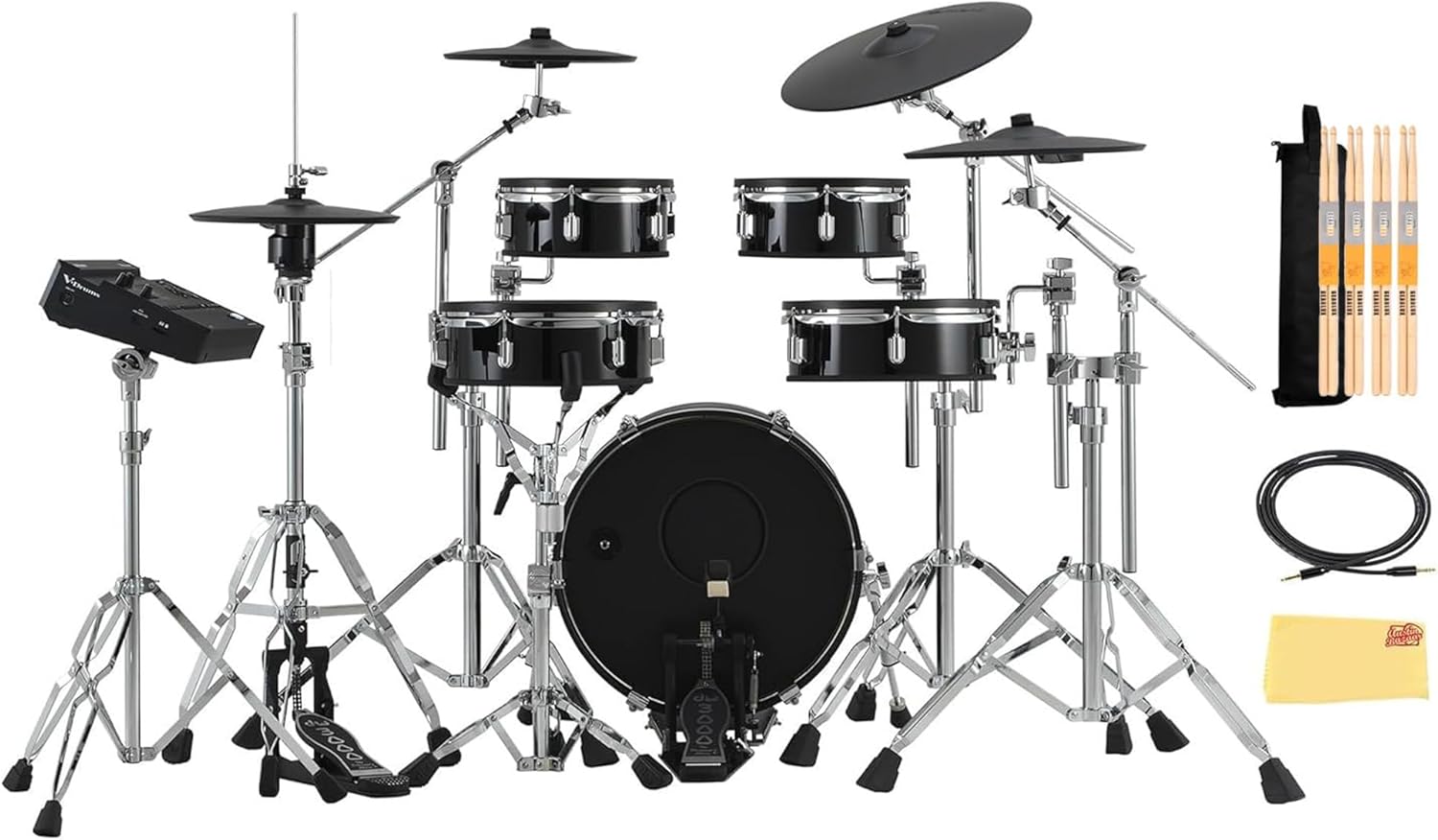 Roland VAD316 V-Drums Acoustic Design Electronic Drum Kit Bundle with Audio Cable, Drumsticks, Drumstick Bag, and Austin Bazaar Polishing Cloth