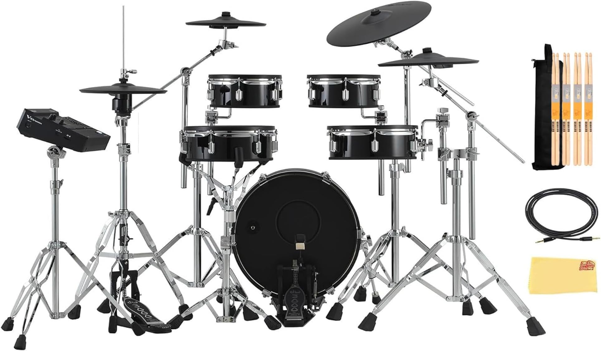 Roland VAD316 V-Drums Acoustic Design Electronic Drum Kit Bundle with Audio Cable, Drumsticks, Drumstick Bag, and Austin Bazaar Polishing Cloth