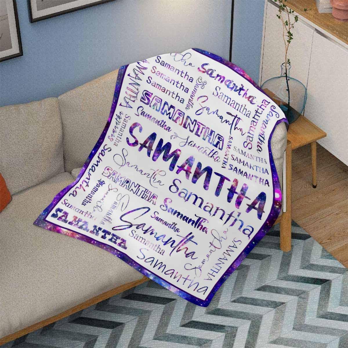 D-Story Personalized Baby Blankets with Names, Custom Baby Girls Blanket Initial Swaddle Blanket, Personalized Baby Boy Gifts for Newborn, Toddler on Baby Shower, Christmas 50x40inch