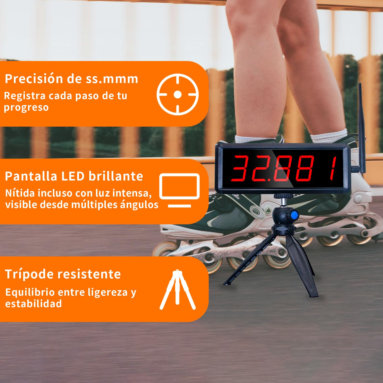 LUCKY TIME Temporizador láser inalámbrico para Sprints, Pantalla LED roja