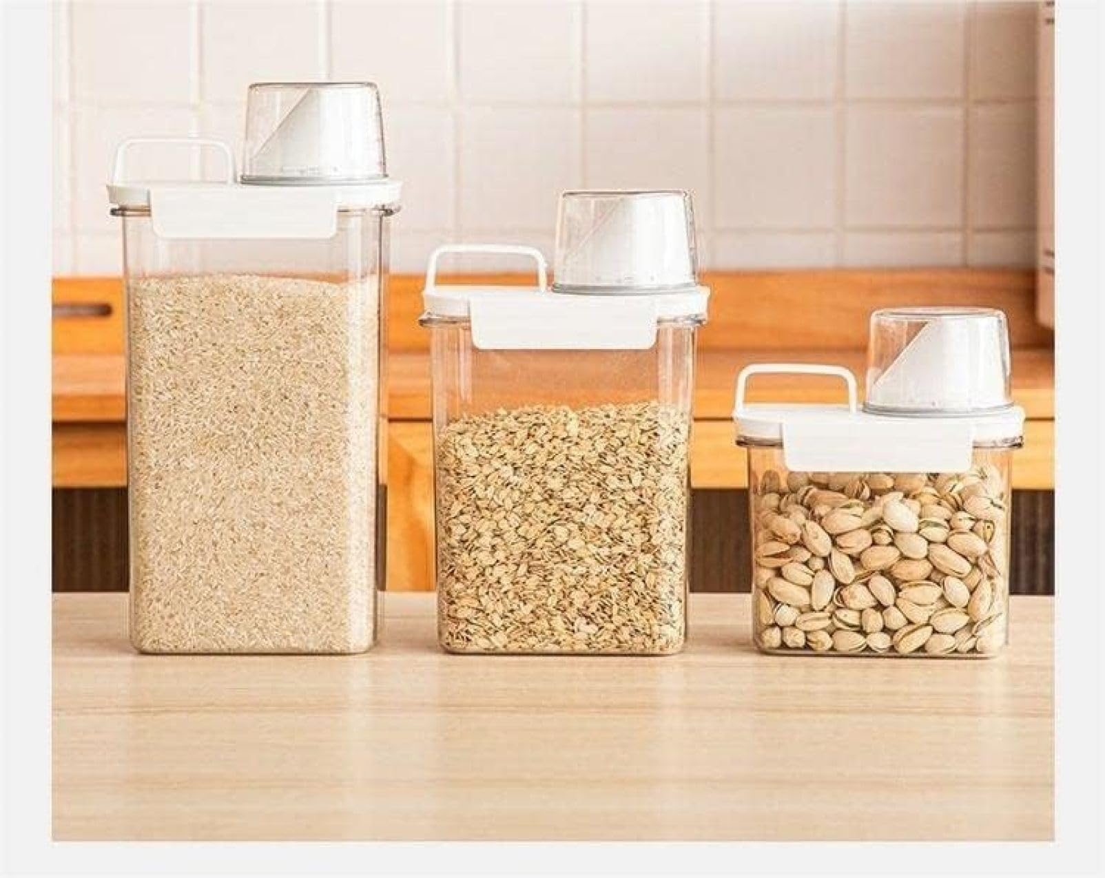 Rice bucket vacuum single person living rice storage container rice bucket with rice cylinder vacuum rice cylinder fashionable rice cylinder transparent (1800ML)