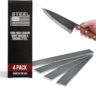 Patriot Steel 1095 High Carbon Knife Making Steel - Cold Rolled Annealed 12x1.5x0.187" 4-Pack USA Milled for Forging Pros & Hobbyists