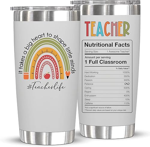 88FERMION Regalos para profesores para mujeres, regalos de agradecimiento para profesores, se necesita un gran corazón para dar forma a las mentes