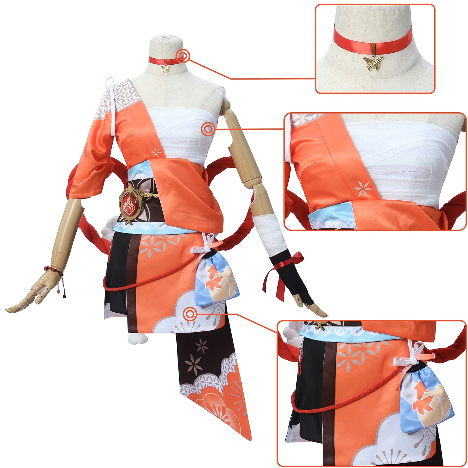 Amazon.co.jp: NOKIJP 原神 稲妻 宵宮 コスプレ げんしん風 琉焔に舞う