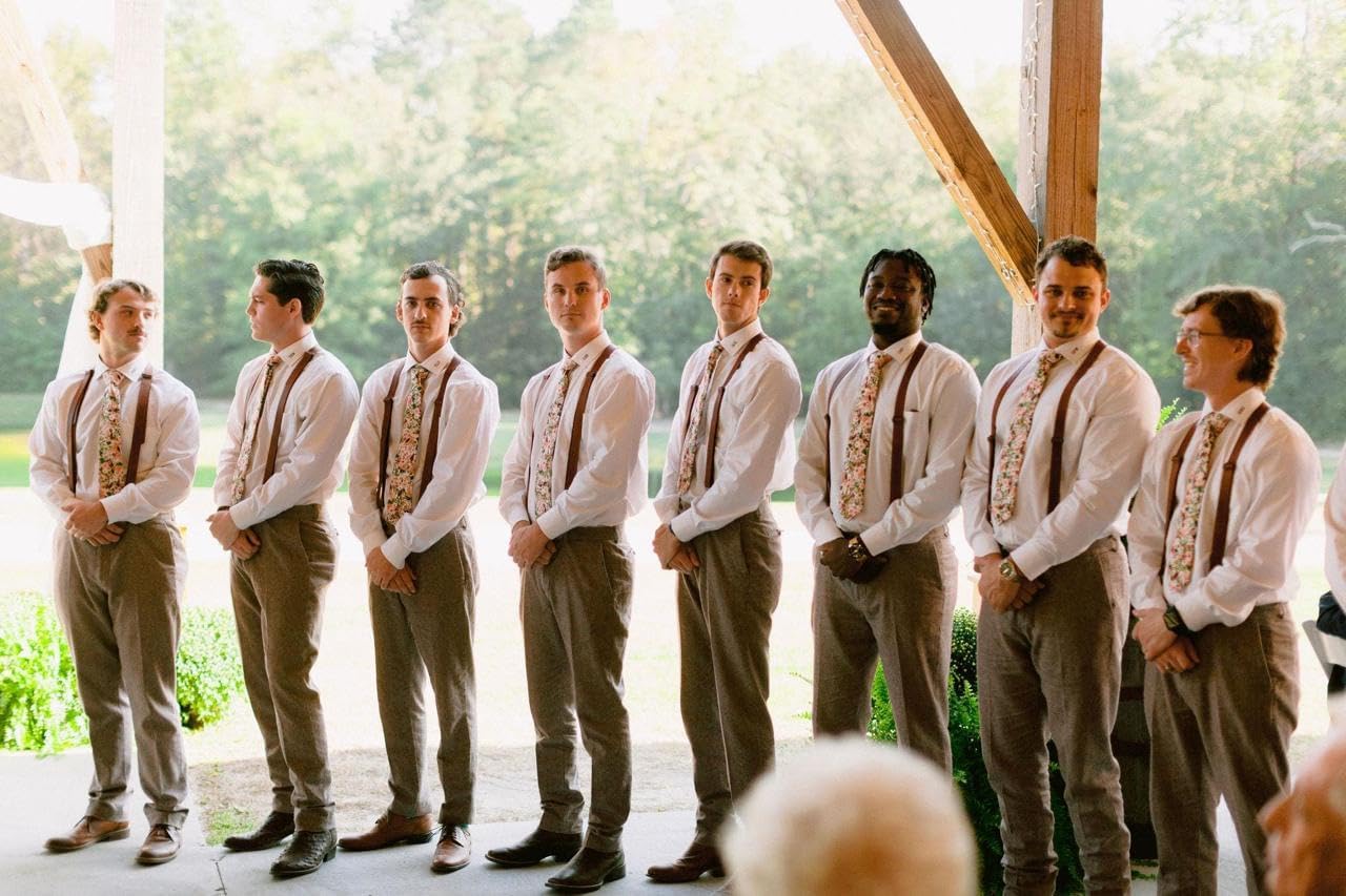 Leather suspenders carabiner for men Groomsmen suspenders Wedding suspenders