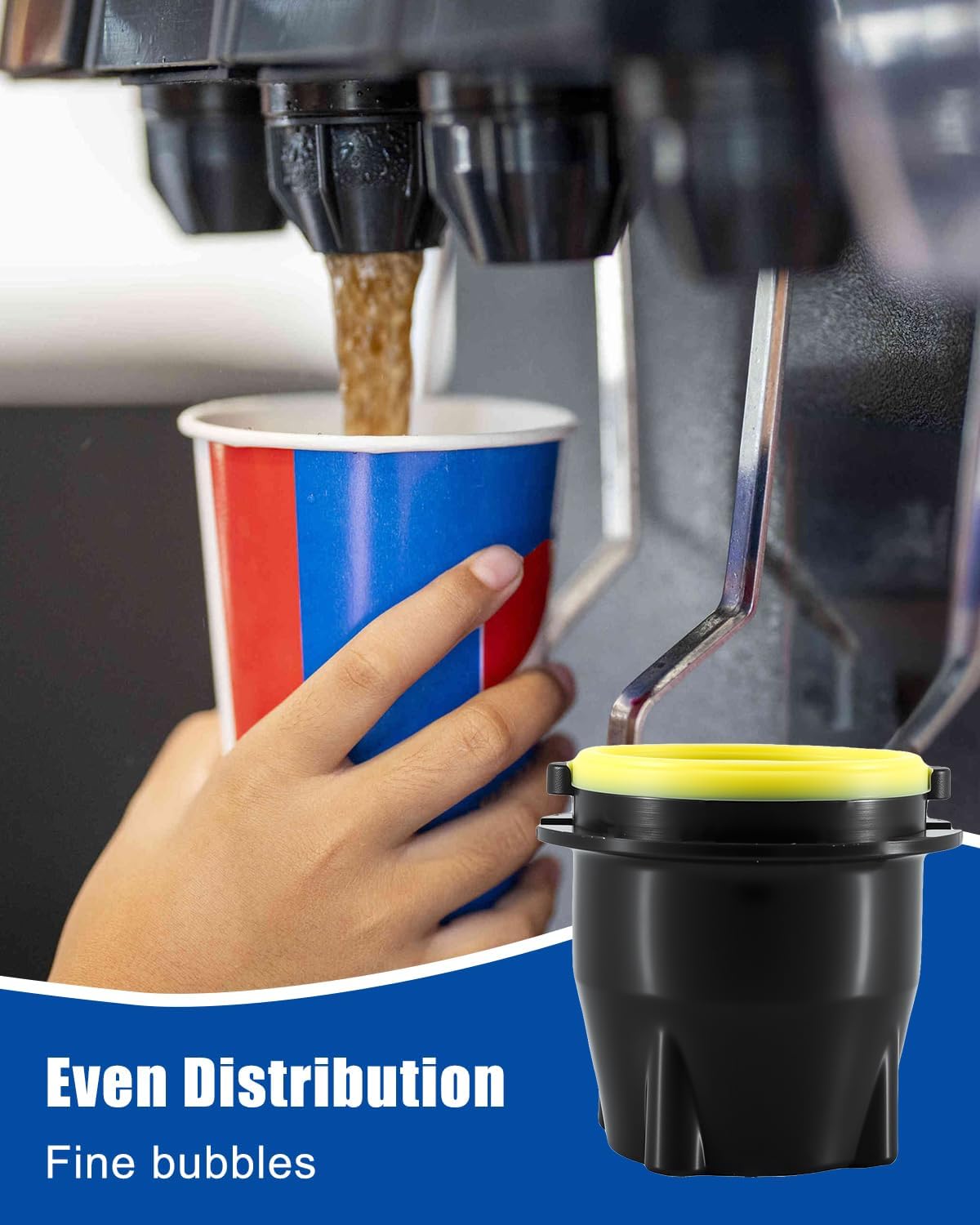 Lever Activated Valve 3.0 Soda Coke Valve Nozzle 28545 Diffuser Internal Mixer 28368 Fit for Cola Machines Juice Mixers Carbonated Beverage Dispensers, 4 Pack