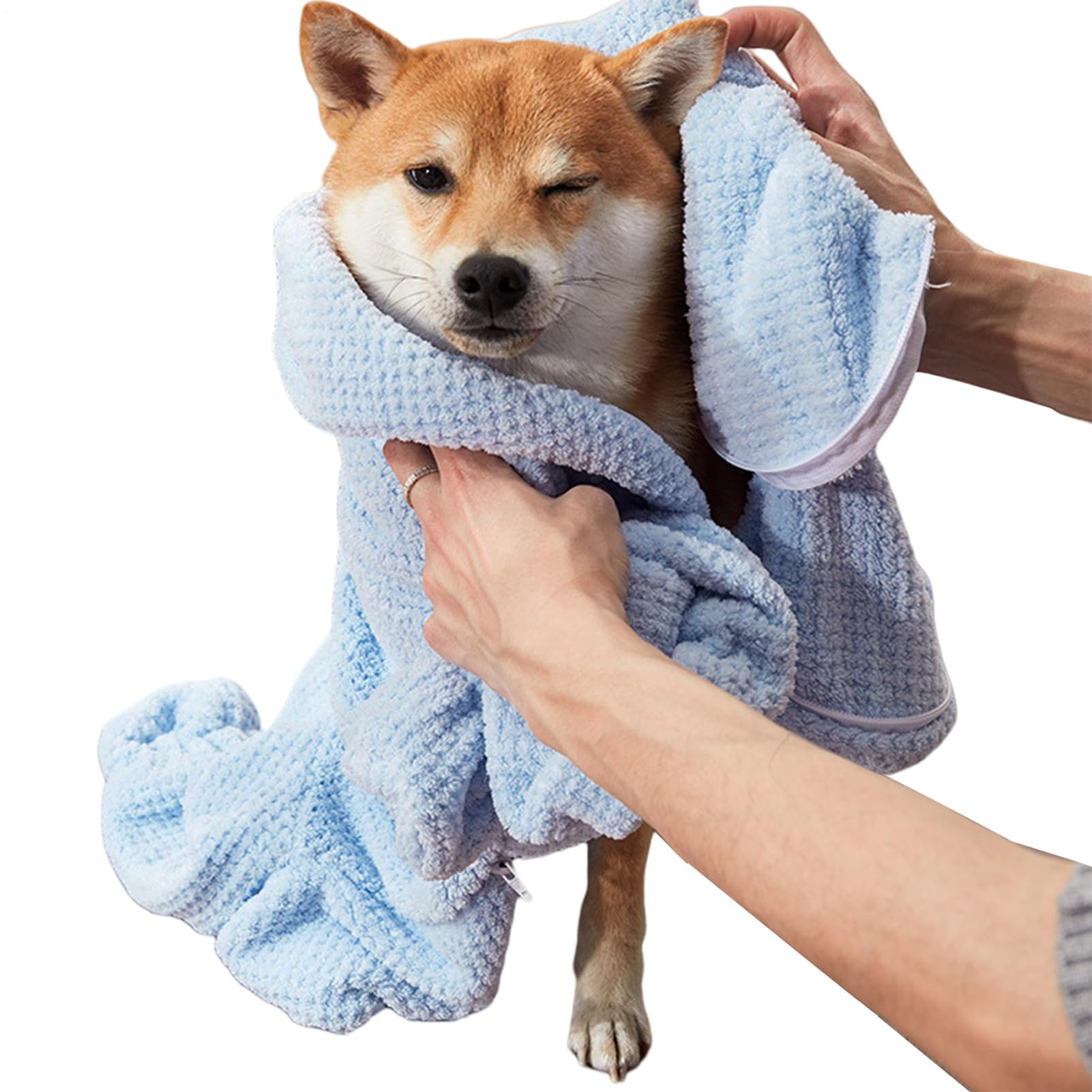 Full Wrap Quick Drying Dog Bath Robe - Plush Absorbent Dog Robe With Legs Fully Wrapped Design, Soft And Cozy | Absorbent Full Wrap Quick-Drying Towel For Small, Medium To Large Animals