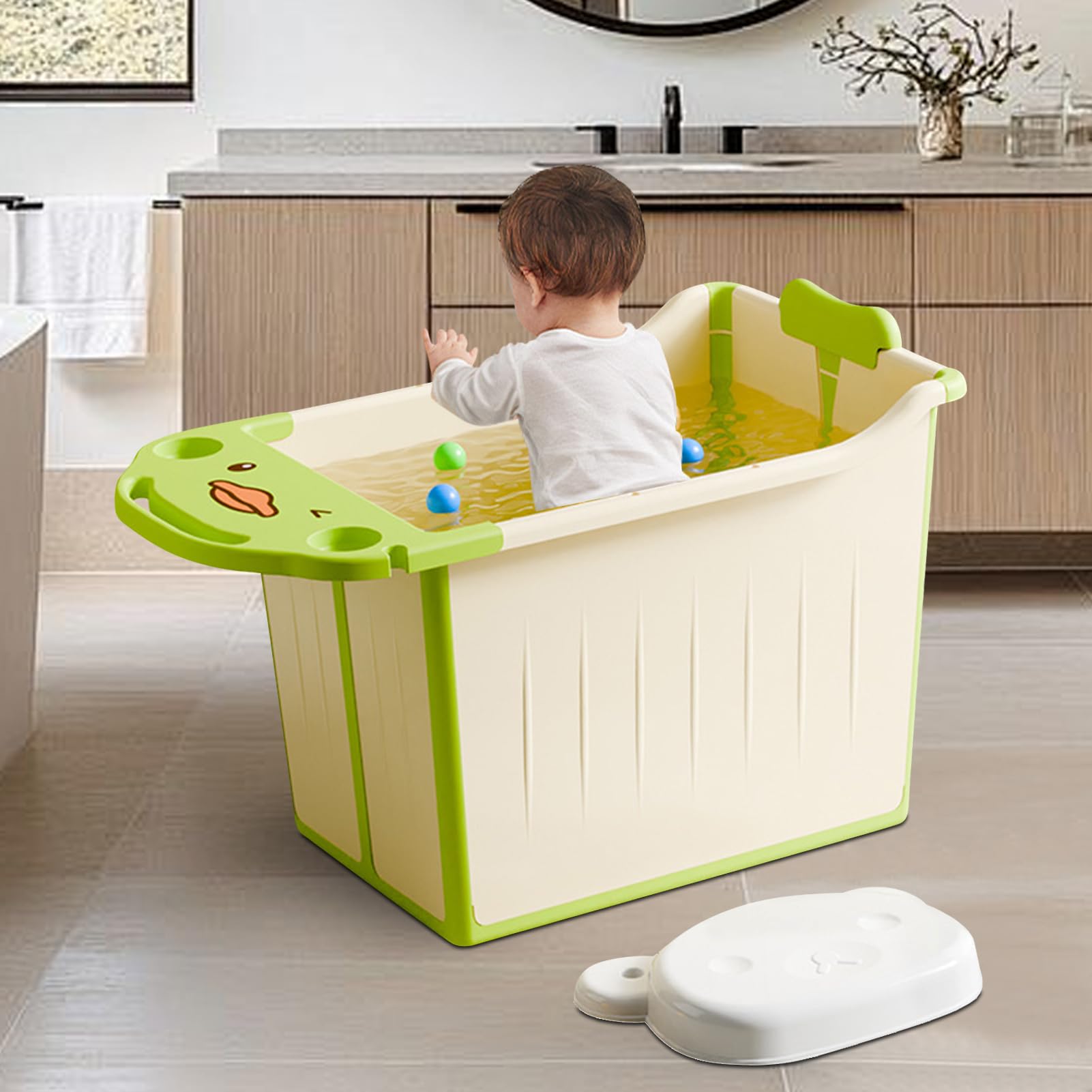 Vasca Da Bagno Portatile Per Facile Da Riporre Vasca Per Bambini Seduti | Supporto Pratico Vasca Ergonomica Da Viaggio Per Casa Bagno Appartamento Vacanza