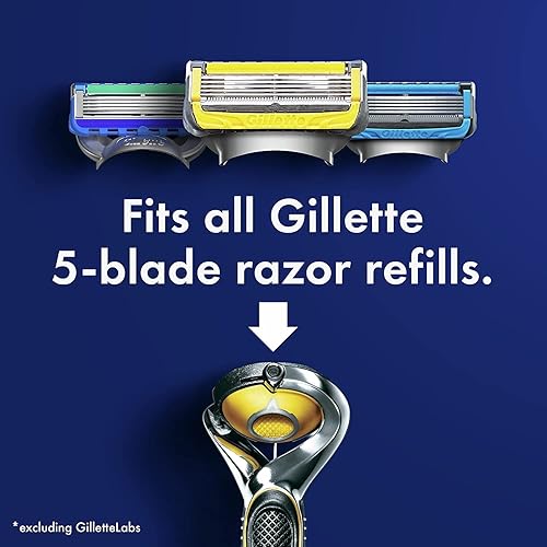 Miniatura 2 de Gillette ProGlide Shield Men's Razor, 5 Bladed Razor, with Precision Trimmer, Comfortglide Lubrication, Glide and Comfort, Handle + 4 Blade Refills