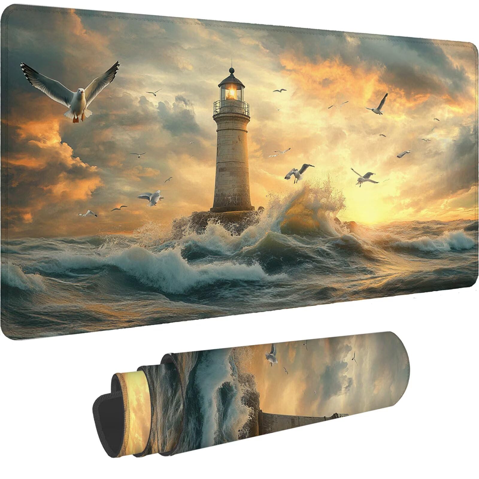 Podkładka pod mysz dla graczy Ocean Podkładka pod mysz XXL 1000 x 500 mm Podkładka pod mysz z antypoślizgową gumową podstawą, wodoodporna antypoślizgowa podkładka pod mysz do komputera, gracza