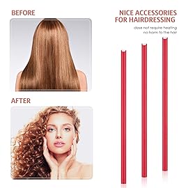 Syhood 30 Pcs Flexible Curling Rods 9.45 Twist Foam Rollers Soft Foam No Heat Hair Rods Rollers and 1 Steel Pintail Comb Rat Tail Comb for Women Long Short Hair(Red,9.45 x 0.3 Inch)