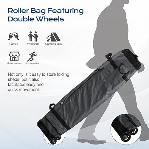 Miniatura 7 de Aoodor Tienda de campaña desplegable de 10 x 10 pies, sombra instantánea portátil para camping, fiestas y eventos al aire libre, marco de hierro