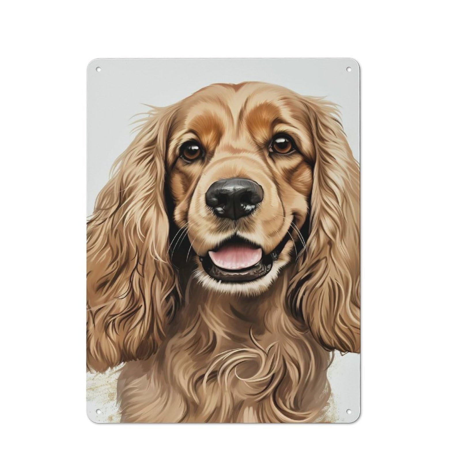 Junmoney Cocker Spaniel Portrait Tin Wall Plaque 40X30cm With For Kitchen Or Home Bar, A Christmas Gift For People Styling Kitchen And Home Bar