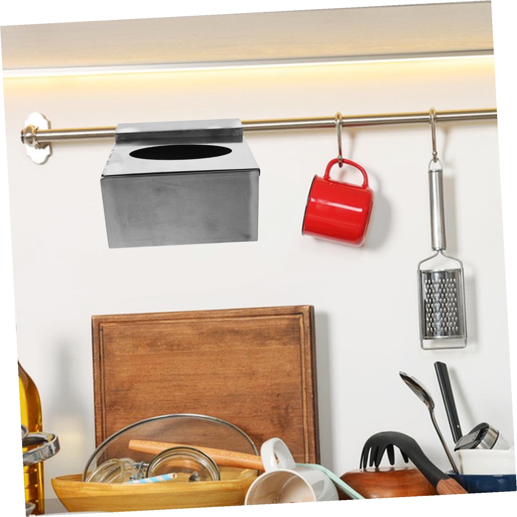 VICASKY Dispenser da Parete per Guanti USA e Getta in Acciaio Inossidabile Organizer Compatto per Cucina Laboratorio Ospedali e Ristoranti Supporto Resistente e Compatto per Box Guanti
