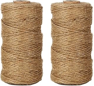 Tenn Well Natural Jute Twine, 656 Feet 2Ply Brown Twine String for Crafts, Gift Wrapping, Packing, Gardening and Wedding Decoration (2PCS X 328 Feet)