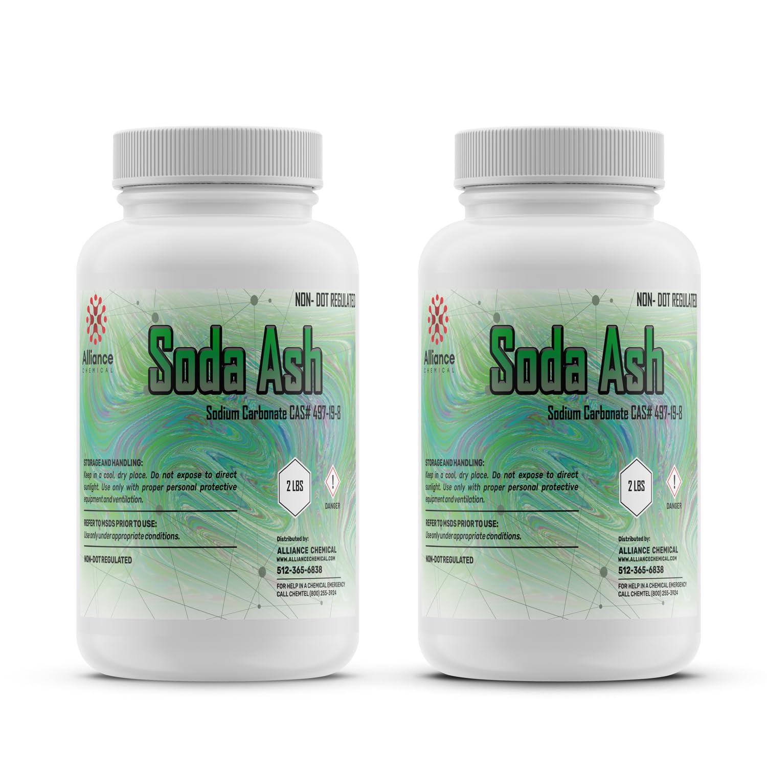 Soda Ash - 4 lbs. (2 Pack) - Multi-Purpose Chemical for Cleaning, pH Adjustment, and Water Treatment