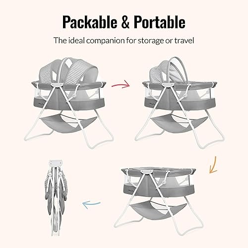 Miniatura 4 de Dream On Me Karley - Cuna para bebé, gris Gris-oscuro,Negro -,Negro y blanco,Azul & gris,blanco francés,Gris/rosado,Rosado,Agua,Gris,Blanco