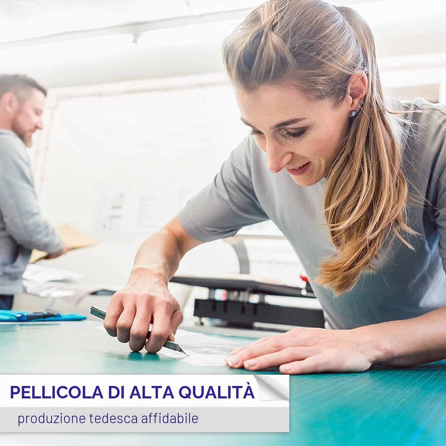 Pellicola autoadesiva per mobili, per auto, per esterni, lucida, 100 x 500 cm, opaca, bianco, per cucina, per mobili, impermeabile, per armadi, cucina, pellicola decorativa