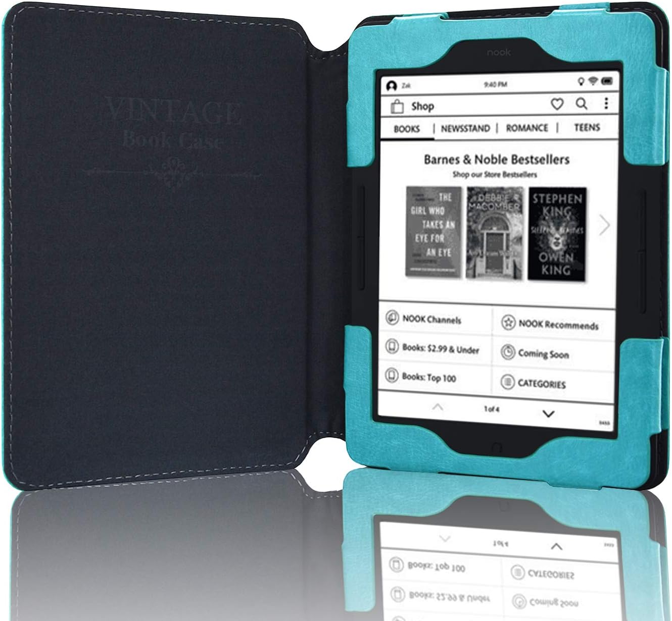 ACdream Case Fits All-New Nook Glowlight Plus 7.8 Inch 2019 Release, Folio Premium PU Leather Cover Case for Barnes&Noble Nook Glowlight Plus 7.8 Inch Ereader, Sky Blue