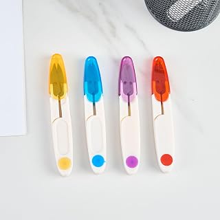 4PCS Compact 4 Inch U Shaped Portable Scissors with Protective Safety Cover for Yarn, Cross-Stitch, Thread, Sewing - Ideal for Craft, DIY