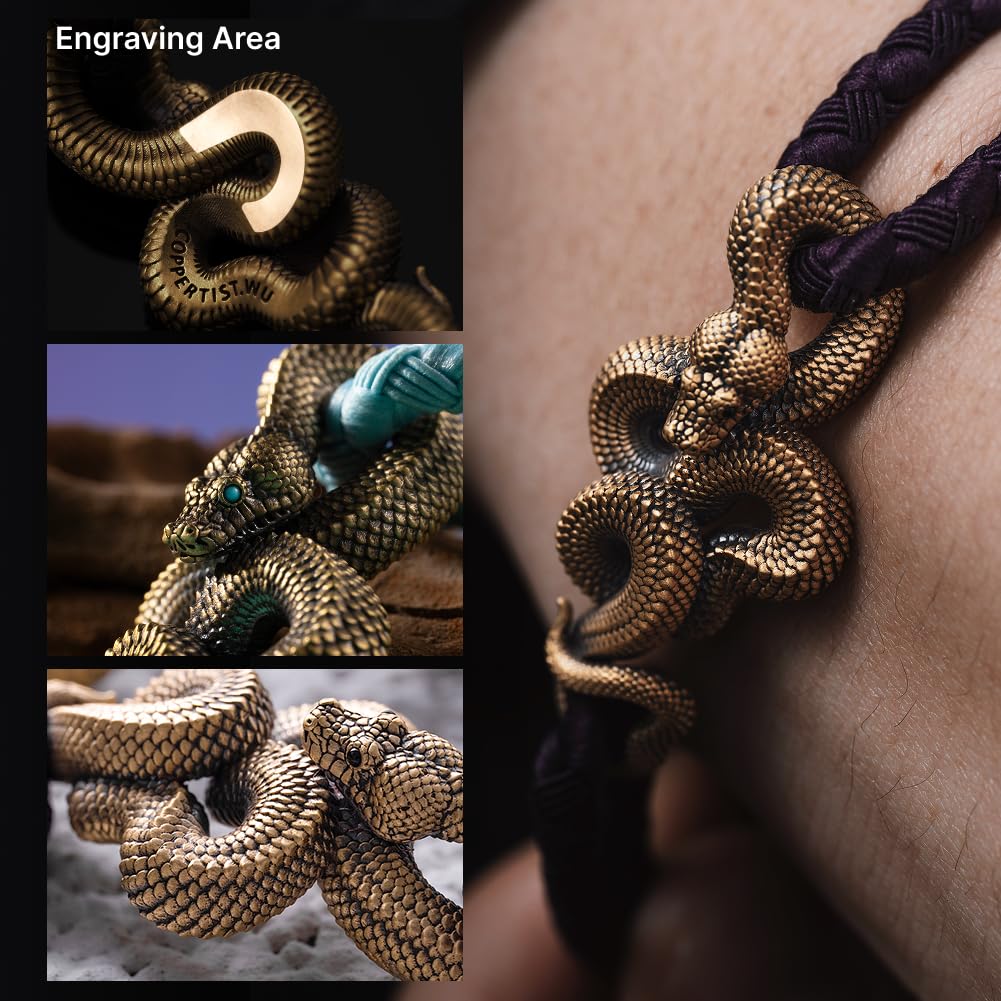 COPPERTIST.WU Messing Schlange Seil Armband Milan/geflochtene Seil einstellbar bunte handgemachte Geschenke für Männer Frauen, 20 Farben, M/L