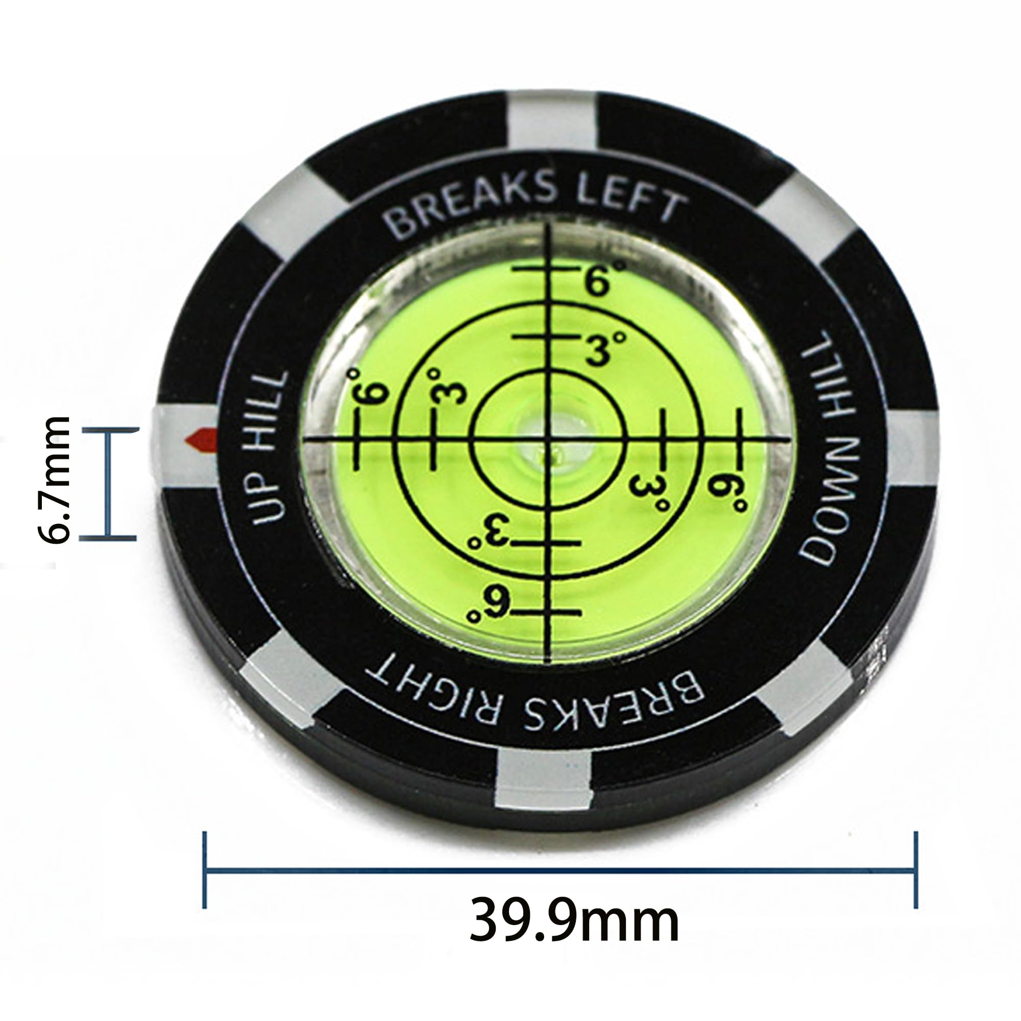 Golf Reader Horizontal Ball Marker z Poziomnicą, Precyzyjny Czytnik Zieleni, Klips na Czapkę