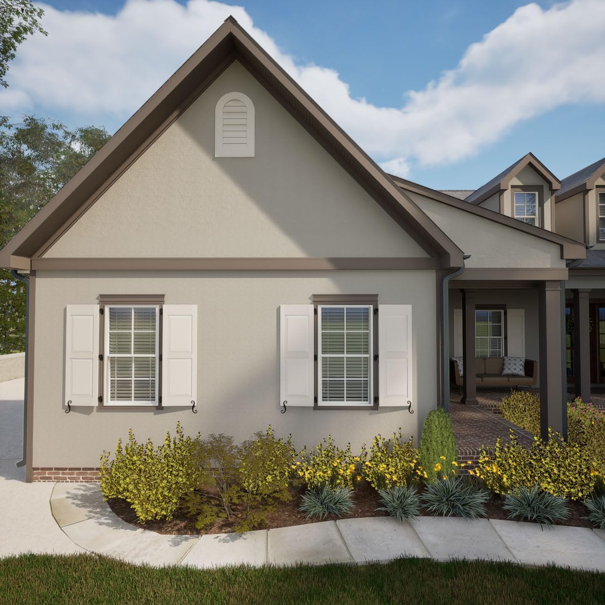 Ekena Millwork GVPRT20X3001SF Round Top Surface Mount PVC Gable Vent, Factory Primed White