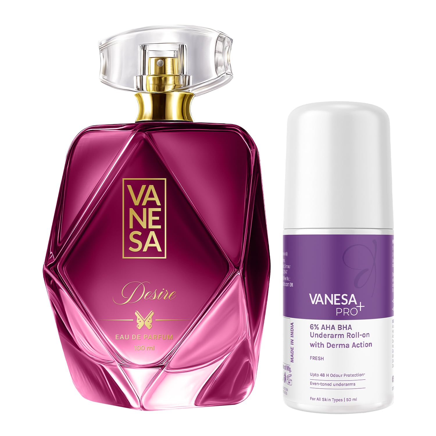 Vanesa Desire Perfume 100 ML & 6% Underarm Roll-on Deodorant 50 ML For Women, Pack of 2|Long Lasting Fragrance-image-11