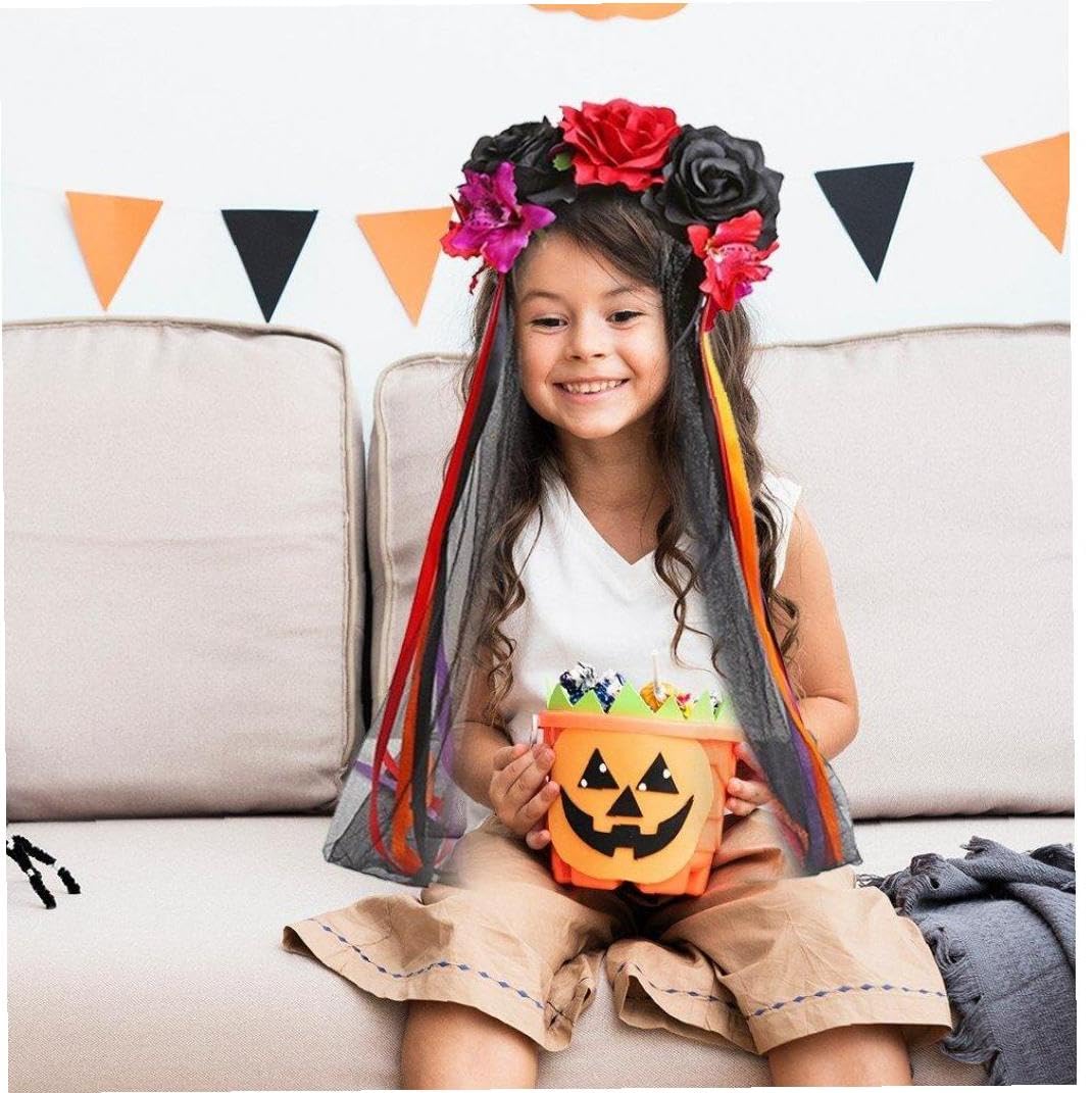 Amazon.co.jp: ローズ カチューシャ ハロウィン ベール ヘッドバンド 