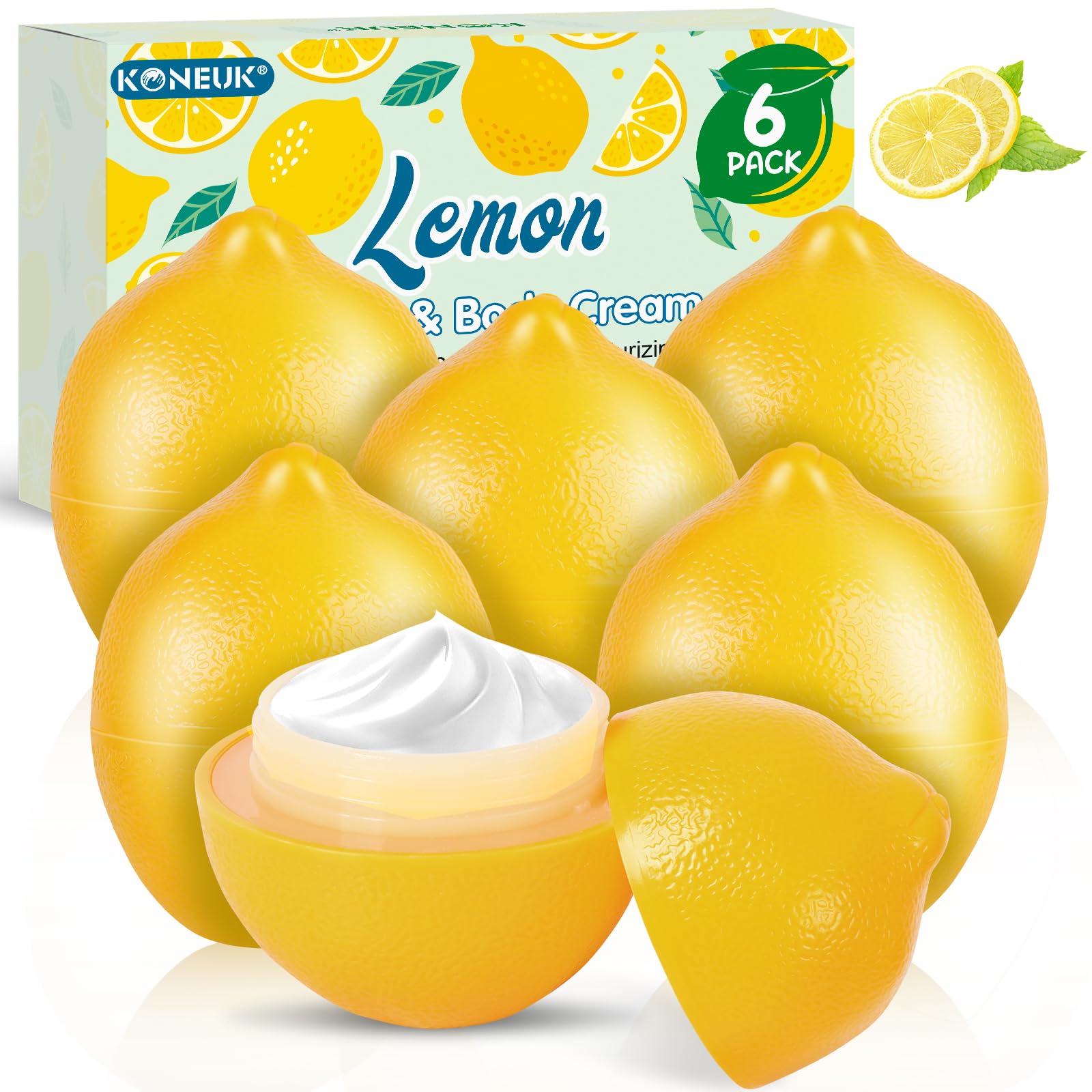 6 Pack Bulk Hand Cream Gifts Set, Moisturizing Hand Lotion for Dry Cracked Hands, Mom Gifts, Thank You Gifts, Bridal Shower Gifts, Birthday Gifts and Small Gifts for Women, 1.06 Oz (Lemon)