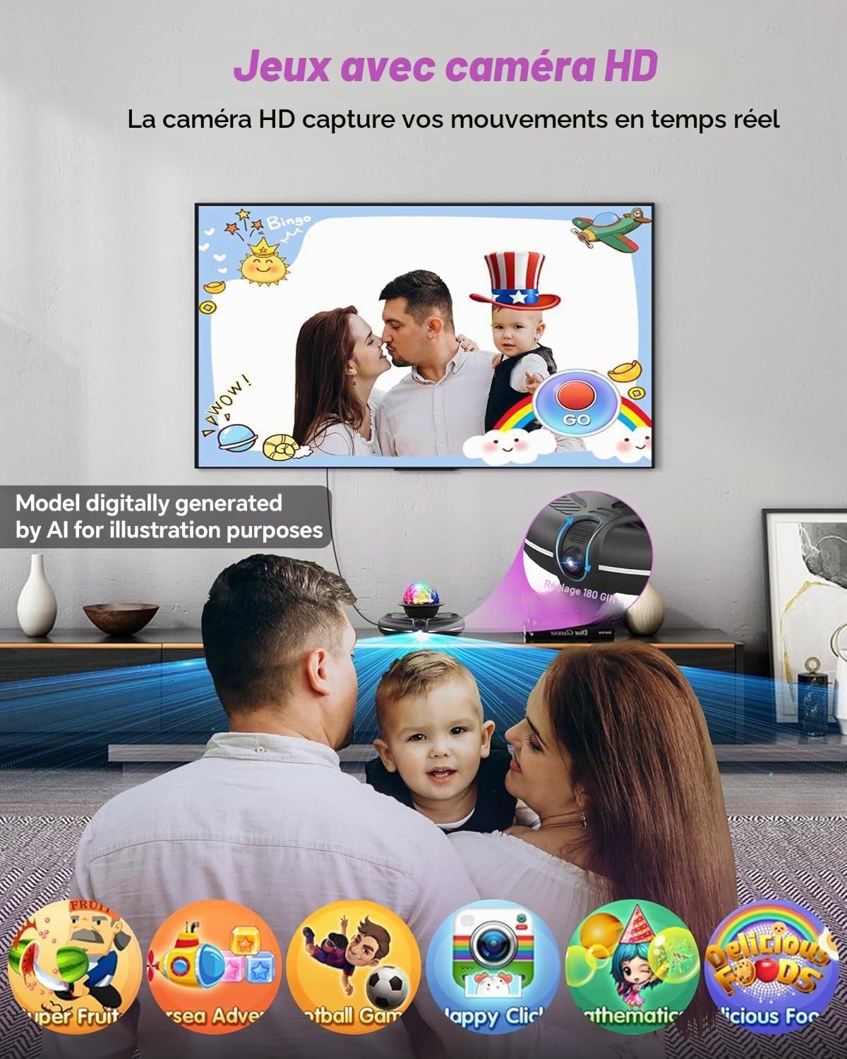 Tapis de danse antidérapant avec caméra pour TV, manette sans fil, jeu amusant pour enfants et adultes, cadeaux pour filles et garçons