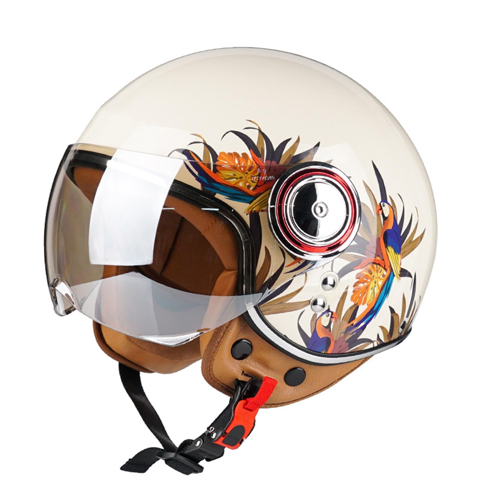 Kask niskoprofilowy z otwartą twarzą, kask motocyklowy z osłoną przeciwsłoneczną, kaski motocyklowe z otwartą twarzą dla dorosłych motocyklistów(11,M=57~58cm)
