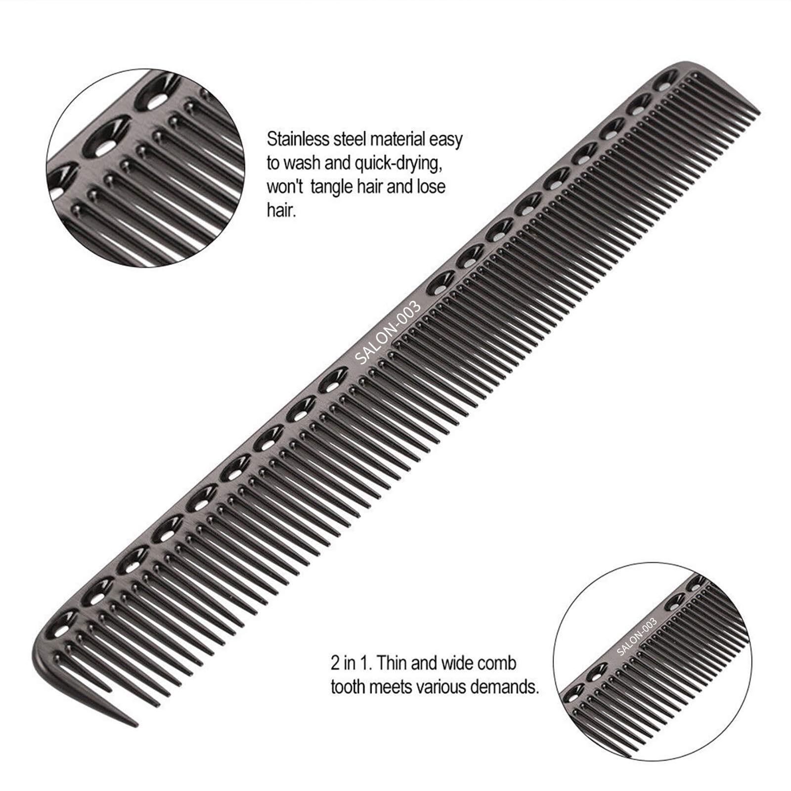 Professional Hair Combs, Aviation Aluminum Metal Cutting Comb Hairdressing Comb - Image 4
