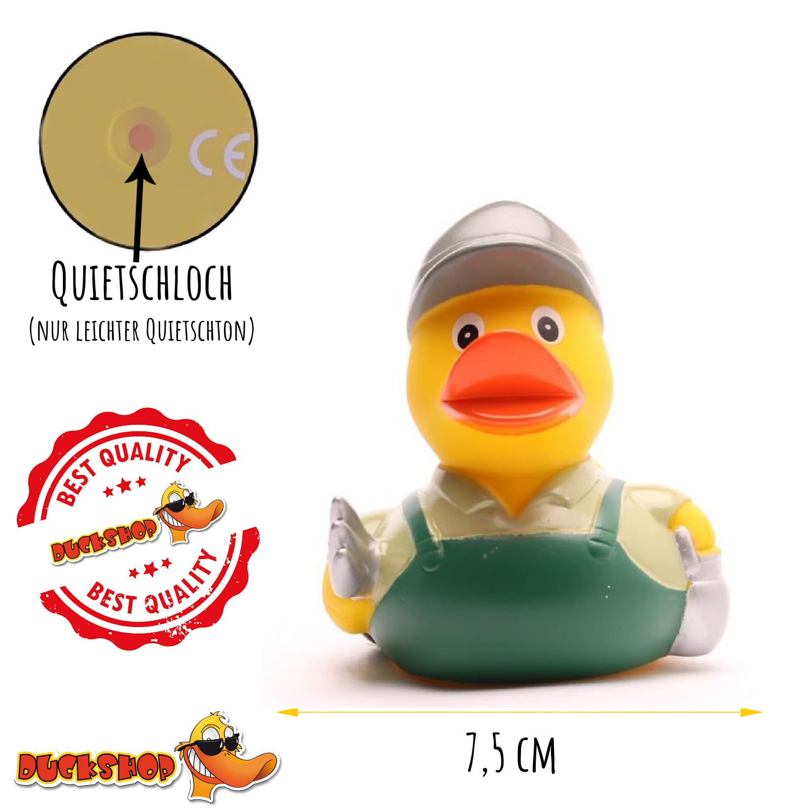 Bier Badeente Mit Schlüsselanhänger – 8.5cm, Vinyl, Lustiges Badewannen-Spielzeug