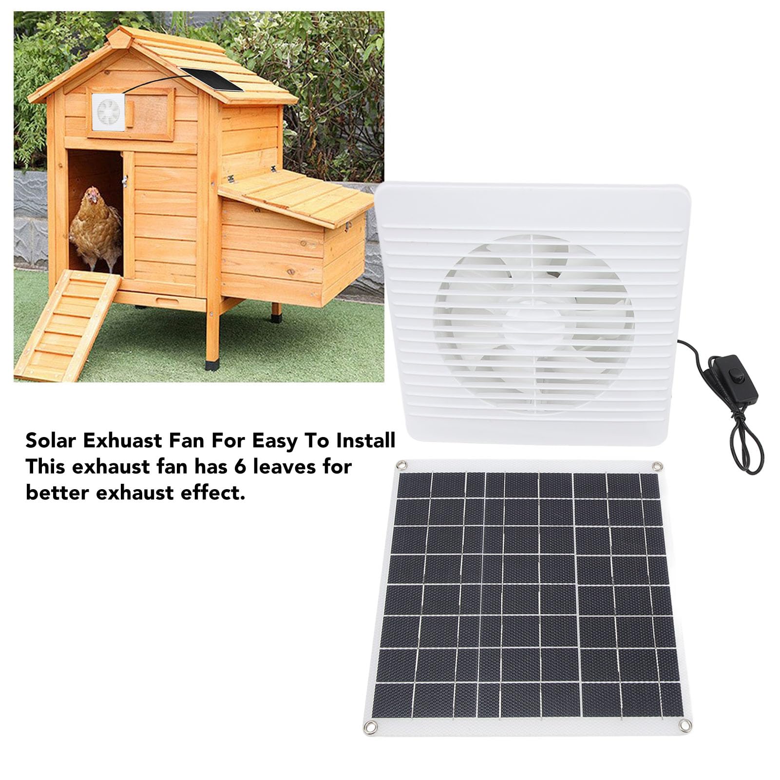 Ventilatore A Energia Solare 6V 2W - Mini Ventola Di Scarico Per Serra, Cucce, Pollai | Doppia Rete Di Sicurezza - Foto 8