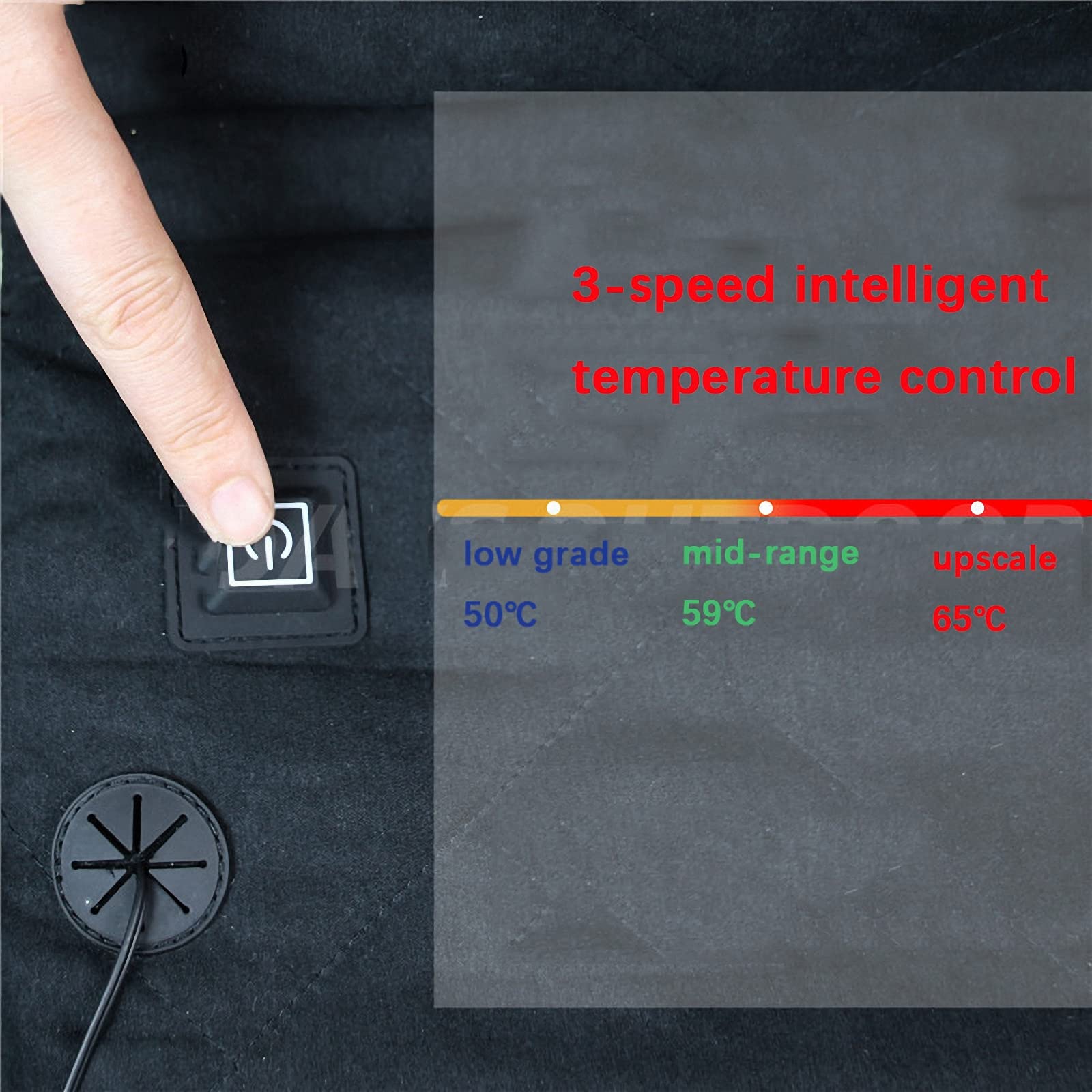 Almohadilla térmica USB para Exteriores de Invierno, para Acampar, Pescar y Acampar con Almohadilla térmica en el Respaldo, cómodo y cálido cojín para Silla de Playa