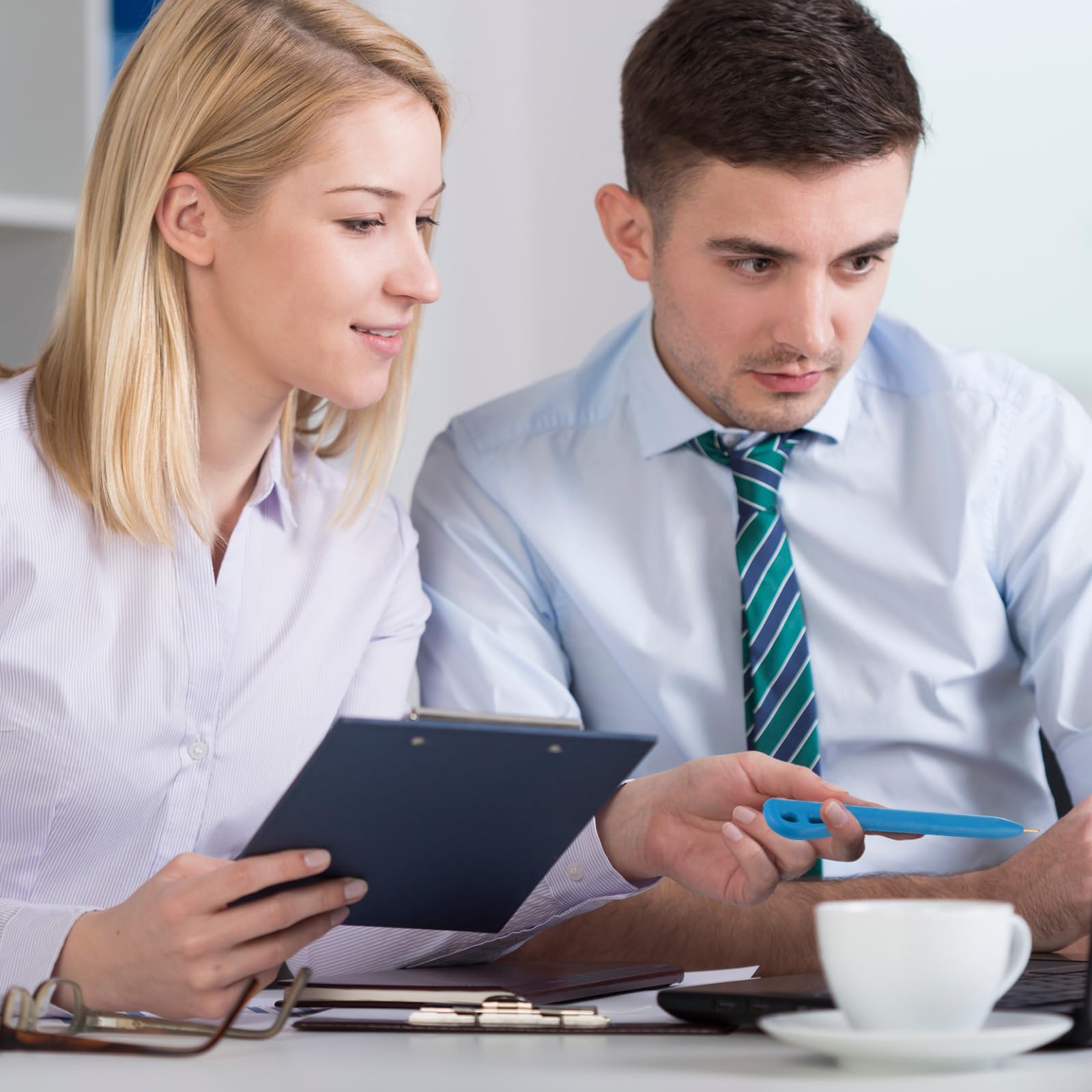 Tenceur 50 Pcs Metal Detectable Pens Standard Blue Ink Pen with Pocket Clip Lanyard Attachment Metal Retractable Ballpoint — view 7