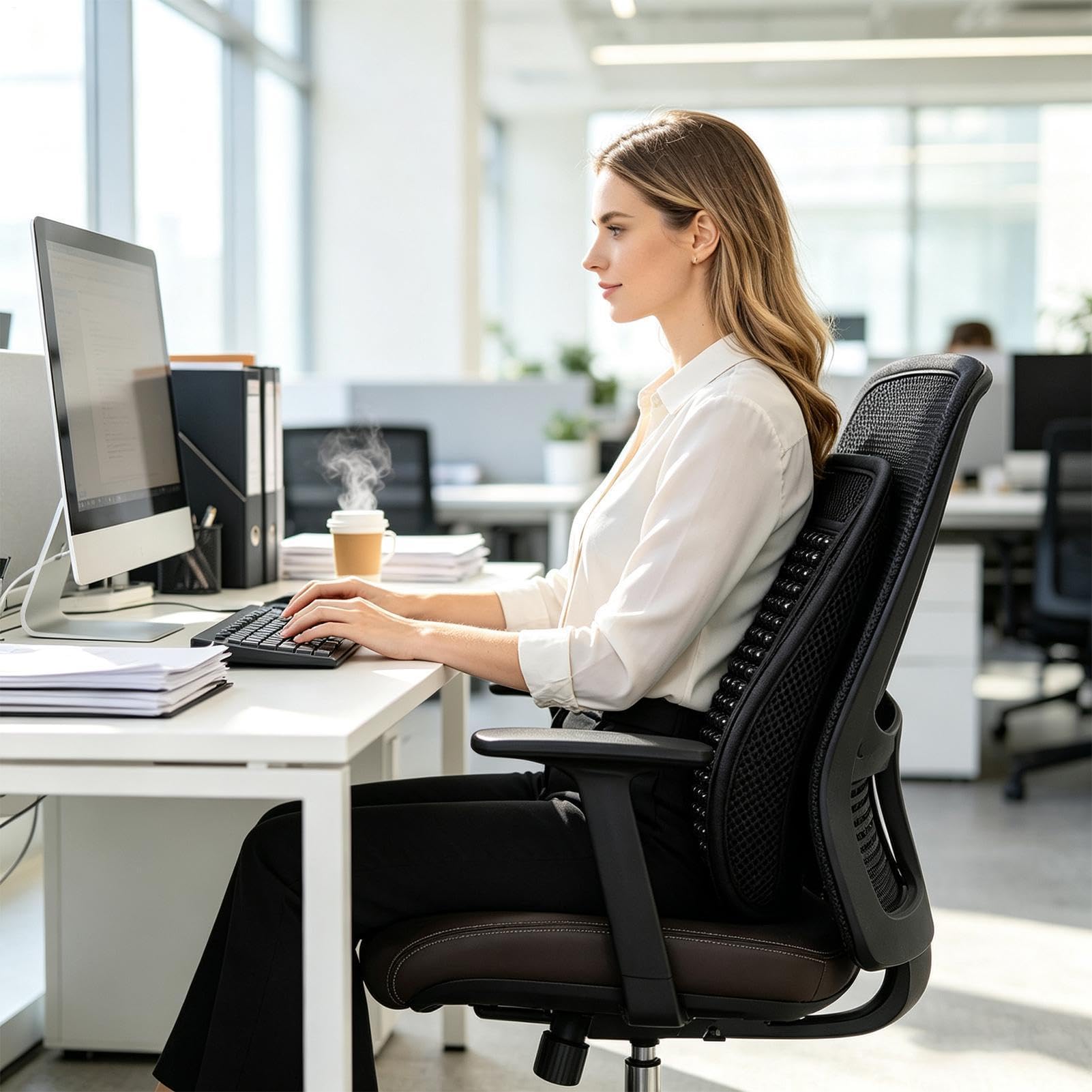 Poduszka Lędźwiowa Samochodowa Ergonomiczna Poduszka Z Drewnianych
