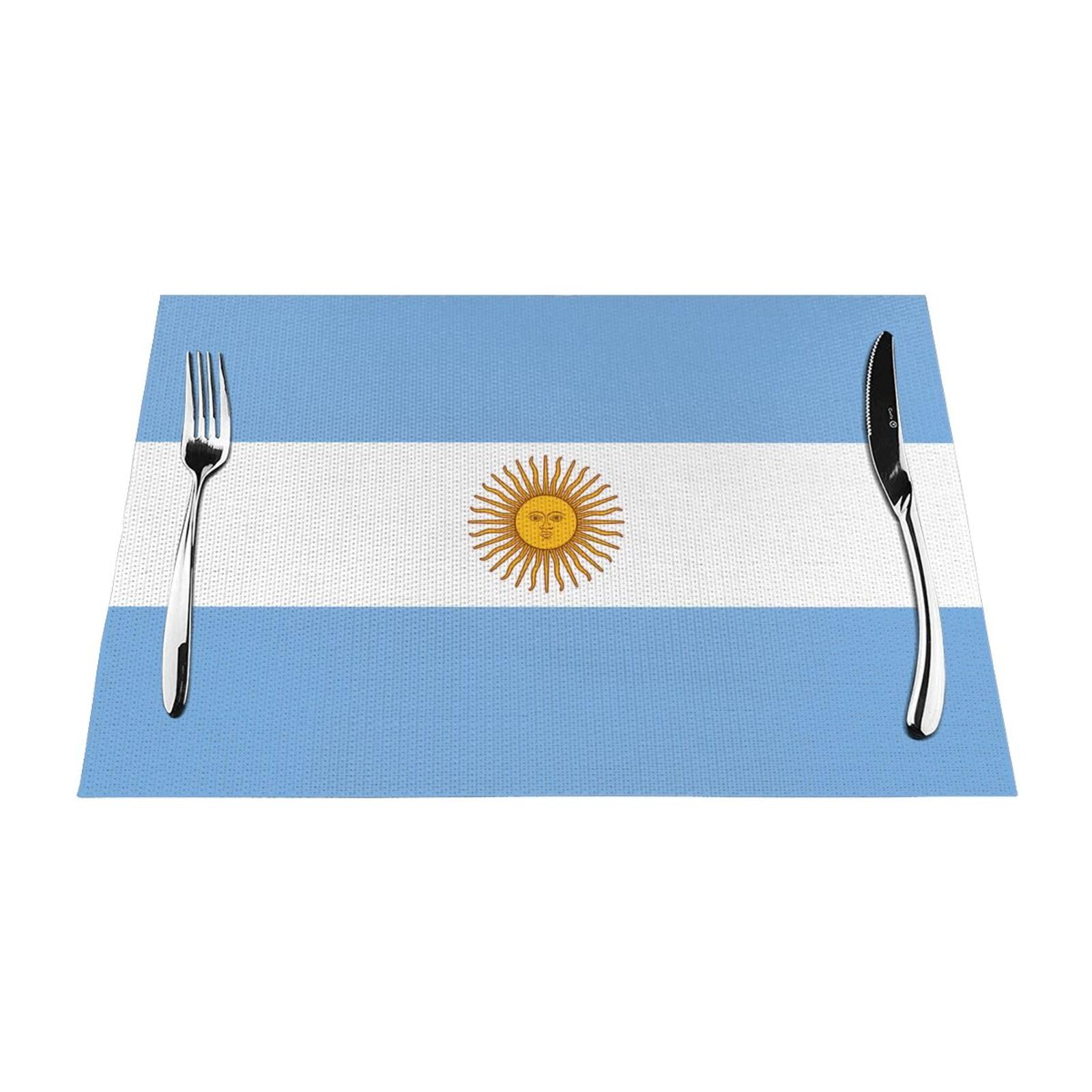 Argentine Flag 6 Pcs Patterned Woven Placemats are Non-Slip and Heat-Resistant and Complement Any Table