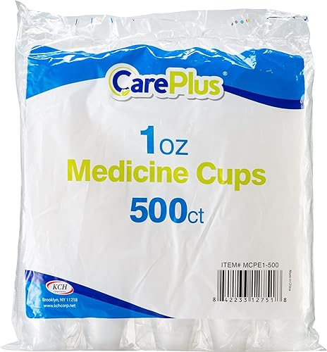 Vista 9 de Vasos medicinales desechables (500 unidades – 1 onza) – Vasos medidores y dosificadores de plástico resistentes con medición en relieve fácil