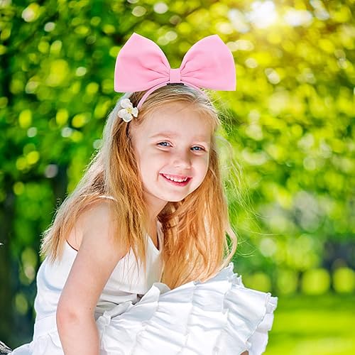 Miniatura 7 de Diadema de lazo rosa para mujeres y niñas, bandas de pelo anudadas antideslizantes, diademas de lazo, accesorios para el cabello, accesorios para el